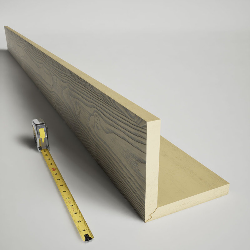 Poutre de plafond à 2 côtés en faux bois Endurathane sablé (poutre en L), 6"H x 6"W, Bois flottant, 14'L