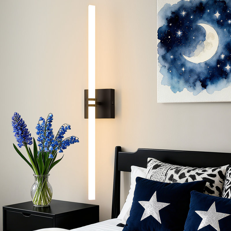 1 - Light Dimmable Led Wall Sconce With Triangular LED Shade Vanity Light, Matte Black, 30'' H