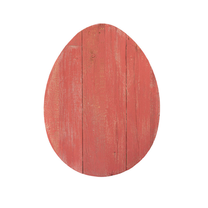 Grand œuf en bois Crumity, Rouge rustique