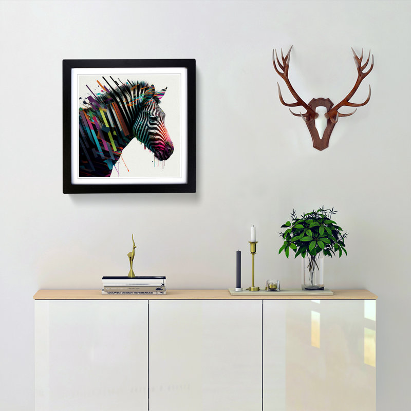 Single Picture Frame Print on Wood, Black Framed