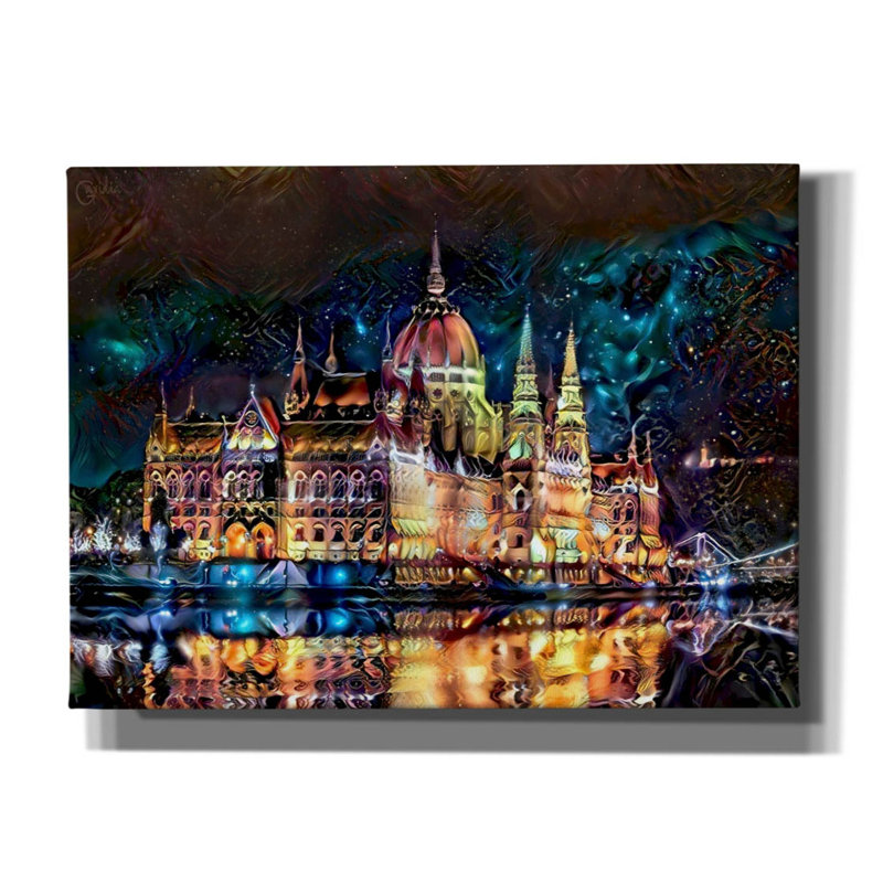 "Budapest", Parlement de Turquie sur toile, H 40 po x l 54 po x P 1,5 po