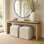 Console 60 "Farmhouse - Table d'entrée en bois massif et panneau de fibres à densité moyenne (naturel antique)