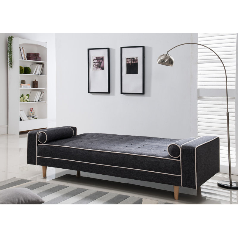 Farias King 88'' Upholstered Convertible Sofa, Gray