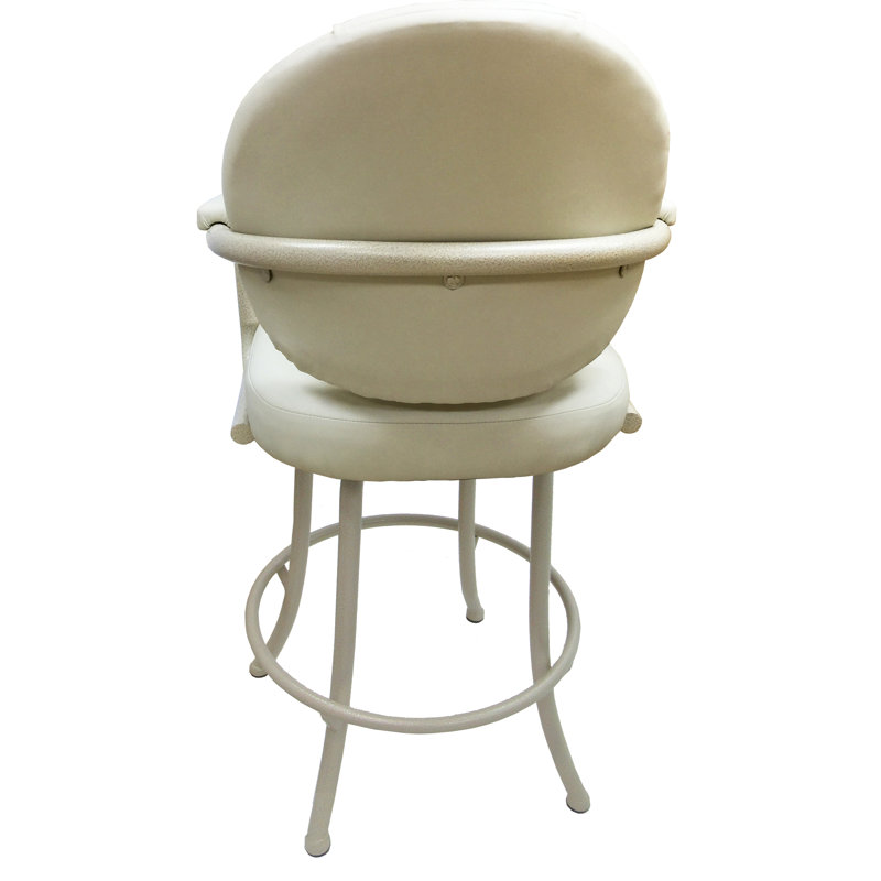 Ansara Swivel Upholstered Counter Stool with Metal Frame, Counter Stool (26” Seat Height), Beige, Beige