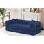 Canapé-lit convertible avec oreiller cylindrique, canapé-lit pliant en velours côtelé avec structure de forme fixe, canapé-lit de salon pour salon, chambre à coucher, studio de détente (bleu)-1674584797