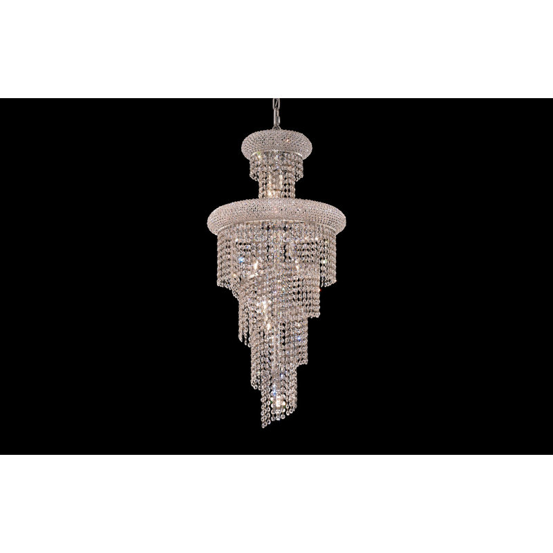 Zonia 10 - Light Dimmable Tiered Chandelier, Chrome