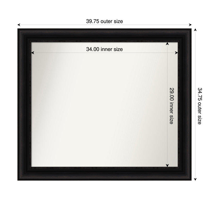 Miroir mural Senaiya, Rectangle, 34,75 po x 39,75 po
