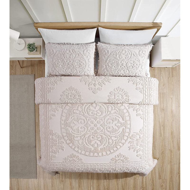 Literie, Édredon pour grand lit + 2 taies décoratives sta, Rosé