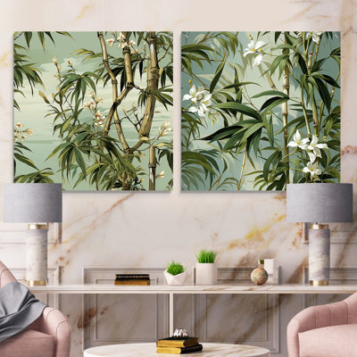Bluebelle - Coastal Tropical Acrylic Wall Art Glass Set Of 2