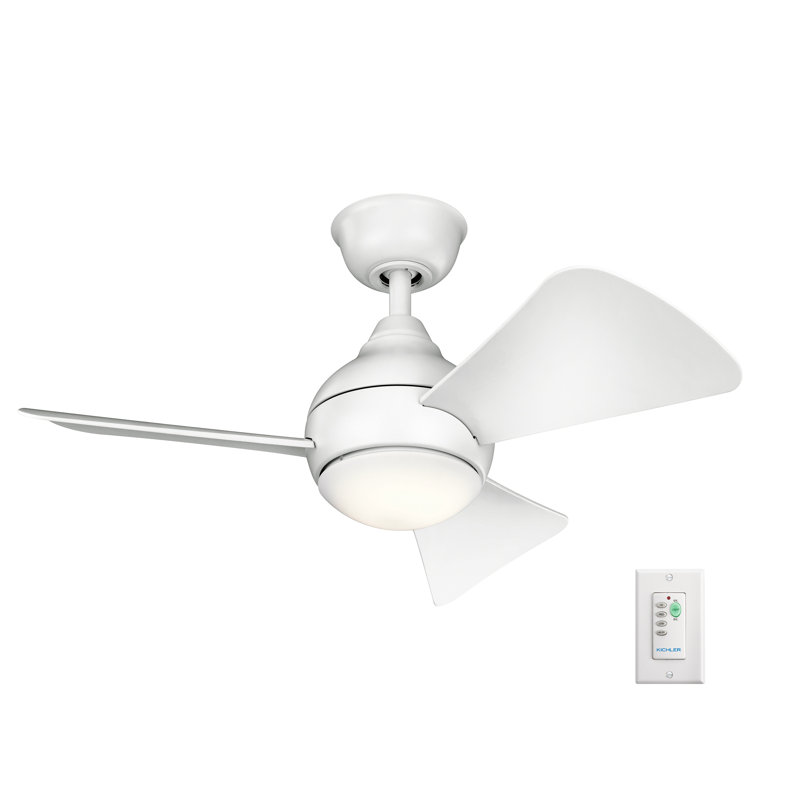 Sola 34" Matte White LED Ceiling Fan, 34", Matte White