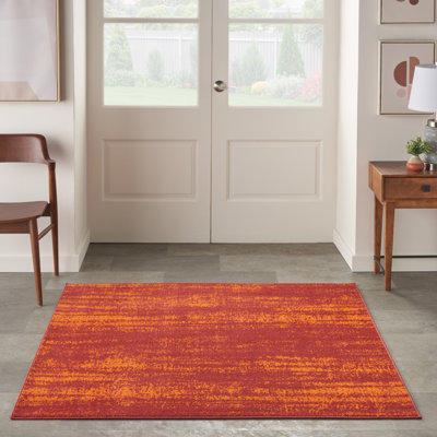 Nourison Essentials Red Indoor/Outdoor Area Rug