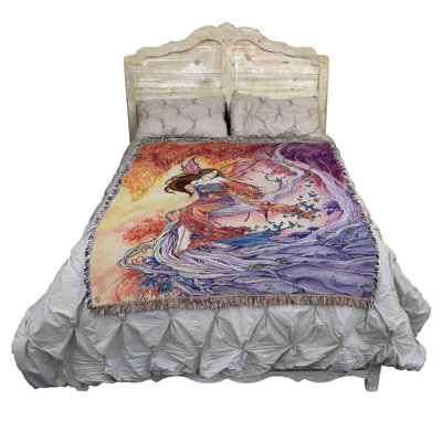 Pure Country Weavers The Edge of Enchantment Fairy Blanket by Meredith Dillman - Gift Fantasy Tapestry Throw Woven from Cotton - Made in the USA (72x54)