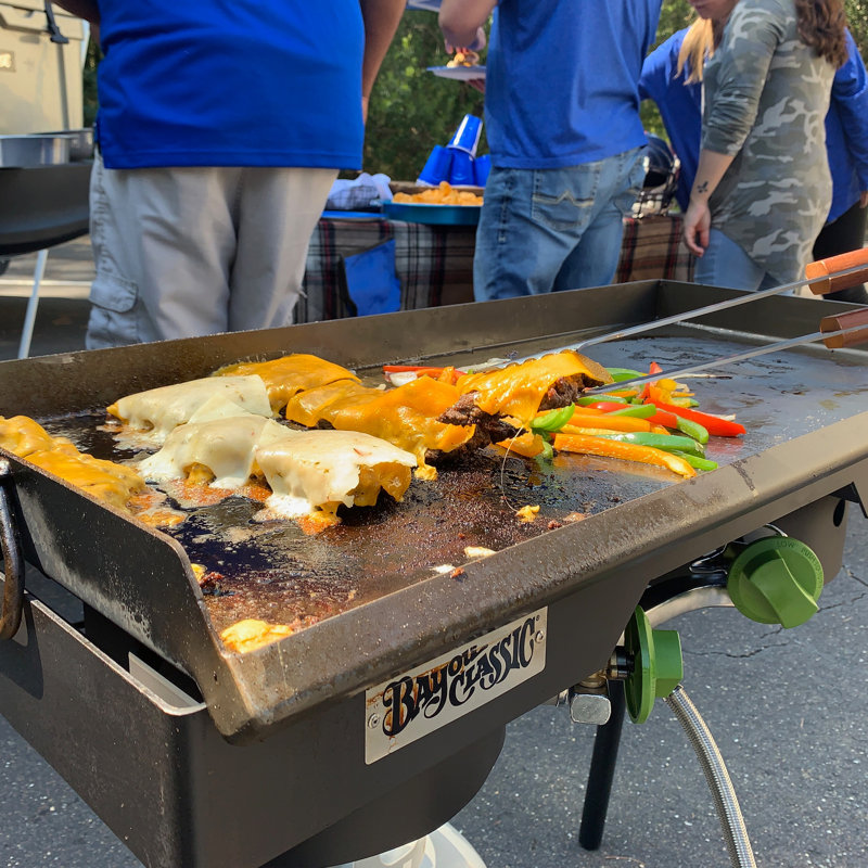 Double Steel Griddle With Grease Trap