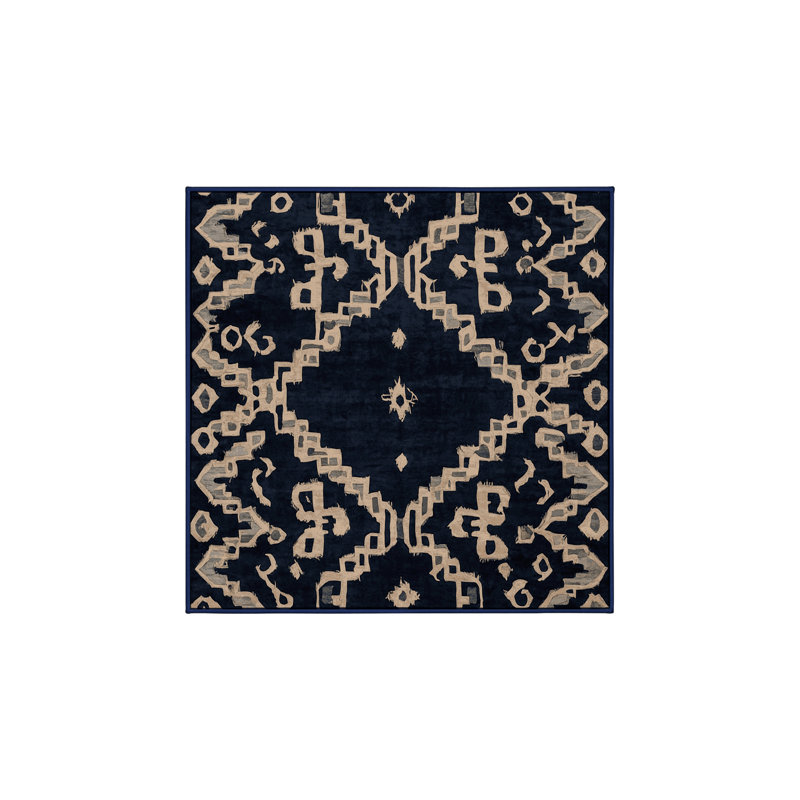 Machine Washable Gray Area Rug, Square 4'