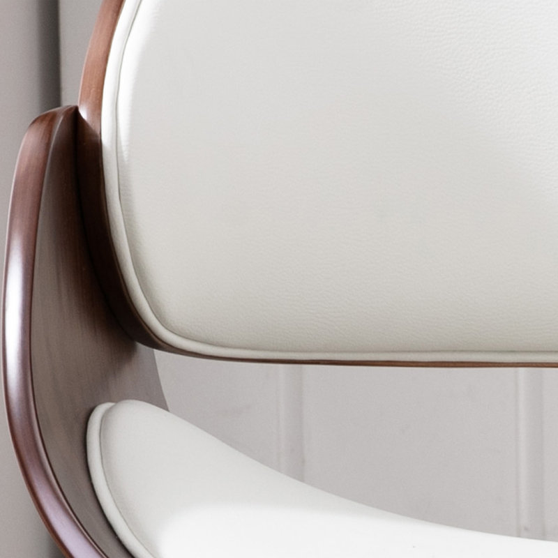 Chaise d'appoint Caydince, Simili cuir blanc