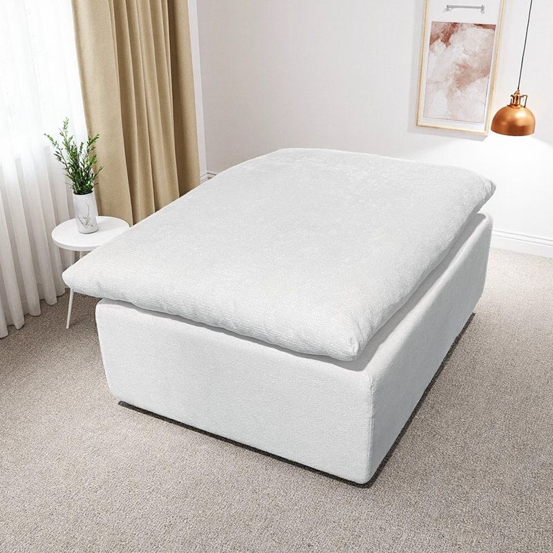 Canapé modulaire en velours côtelé blanc, sans assemblage, confortable pour la maison