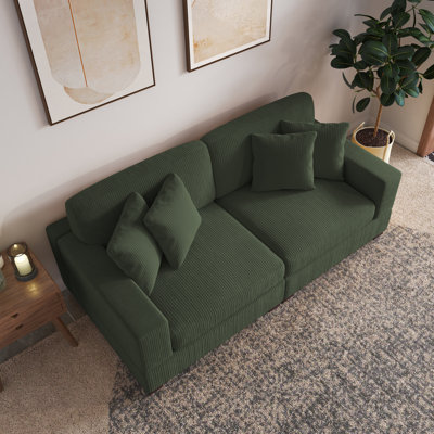 Milbrey 2-Piece Corduroy Modular Sectional with Pillow Back