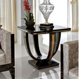 Makassar Solid Wood Floor Shelf End Table