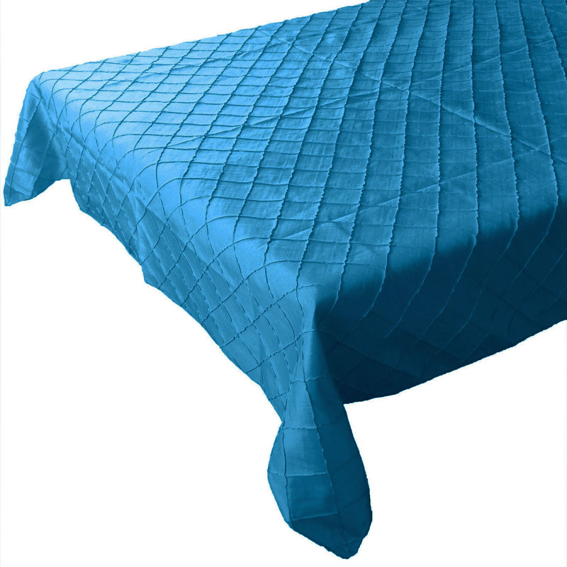 Pintuck Taffeta Tablecloth, Turquoise, 58" x 58"