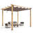 10x10 FT Grey and Brown Patio Pergola Metal Outdoor Sun Shade Canopy with Retractable Roof for Garden Porch Backyard-123507788-123507787