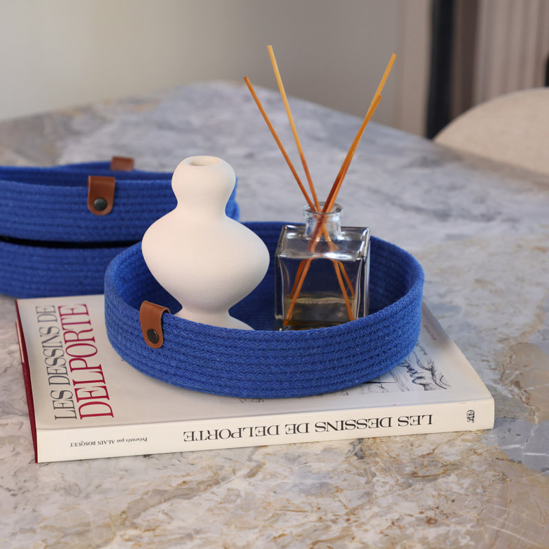 Madisen Cotton Tray, Blue