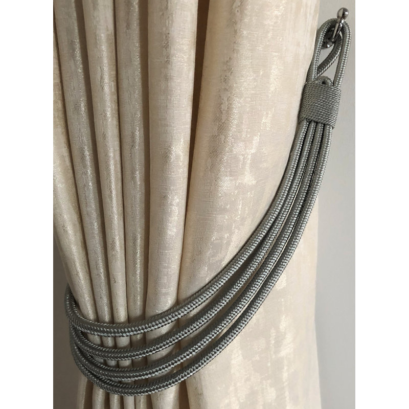 Lily Single Rope Curtain Tieback, Silver