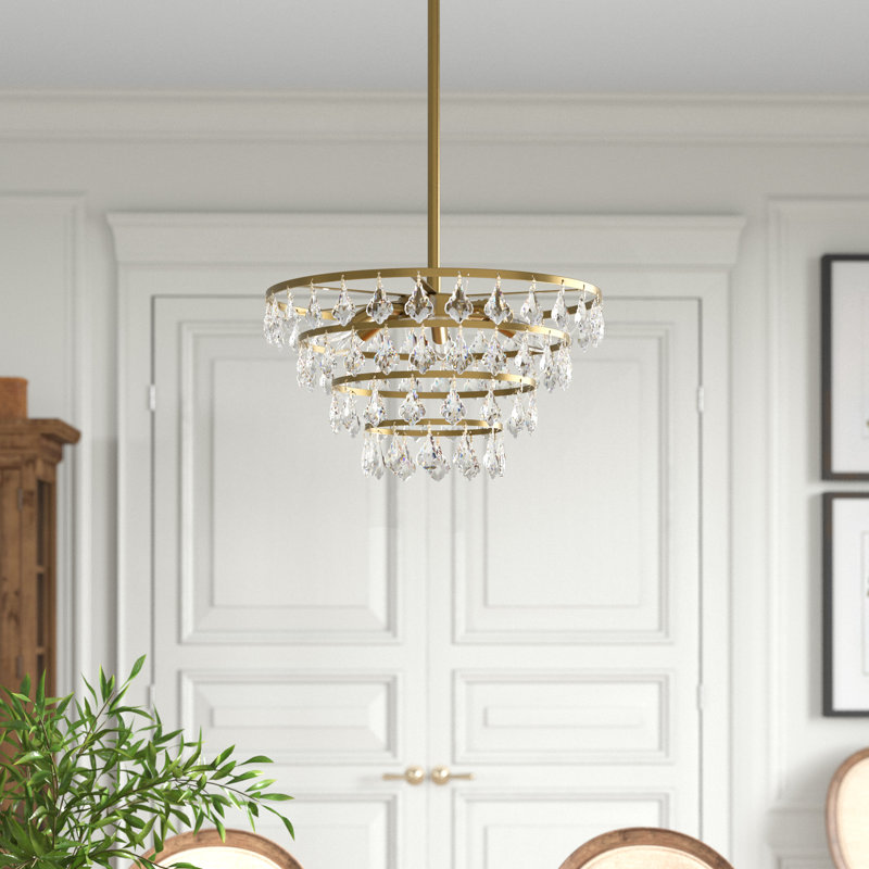 Marina Dimmable Tiered Chandelier, 58" H x 20" W x 20" D, Brass