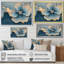 Marbre de geramium abstrait Irmtraut en bleu doré I - art mural en marbre-319245637-319245636-319245647