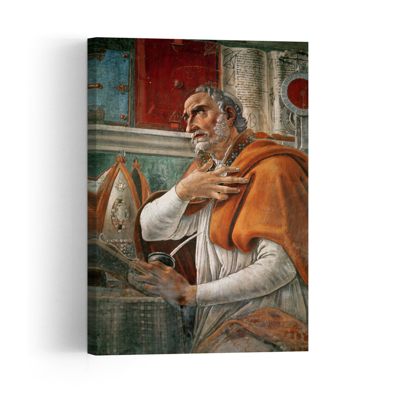 St. Augustine In His Cell, C.1480 Abstract Contemporary Wall Art Print by Sandro Botticelli - Wrapped Canvas Print