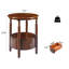 Table d'appoint ronde en bois de la collection Wexford, avec tiroirs et rangement