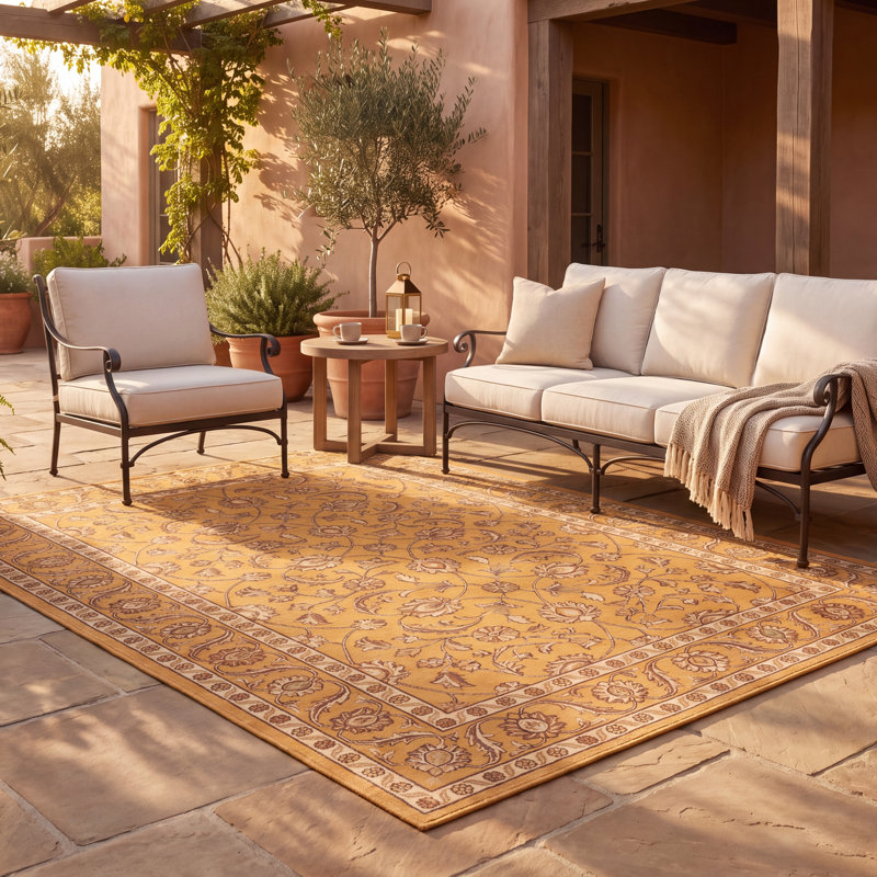 Tapis Fitzroy traditionnel à motif floral intégral orange, vert et crème, lavable en machine, antidérapant, à poils courts, pour intérieur et extérieur, adapté aux animaux domestiques, idéal pour le salon, la chambre, la salle à manger, l'entrée, le corridor ou le bureau.