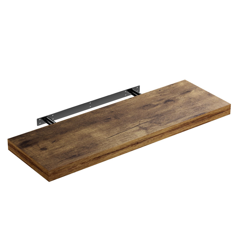 Mehta Floating Shelf, 3.8cm H x 70cm W x 23cm D, Dark Oak