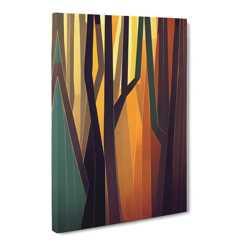Tree Abstract Block Vol.4 - Wall Art, 50cm H x 35cm W x 3cm D, Wrapped Canvas