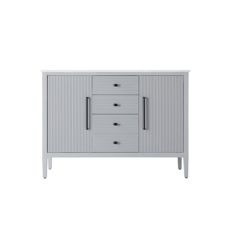 Meuble-lavabo simple 48 po, Gris
