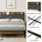 Upholstered Metal Slat Bed-1177663479