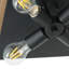 Plafonnier réglable à 4 lampes en fer forgé noir mat