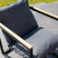 Bosque Black & Grey Garden Lounge Set - 2 x Chairs + Table