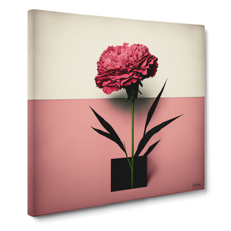Carnation Flower Suprematism - No Frame Print, 35cm H x 35cm W x 3cm D