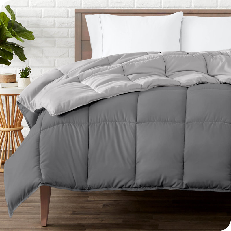 Twin XL Gray Microfiber Reversible Comforter Duvet Insert