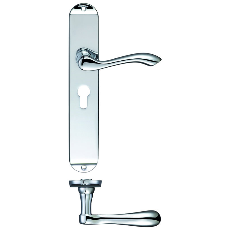Arundel Lock Right Hand Door Handle, Polished Chrome