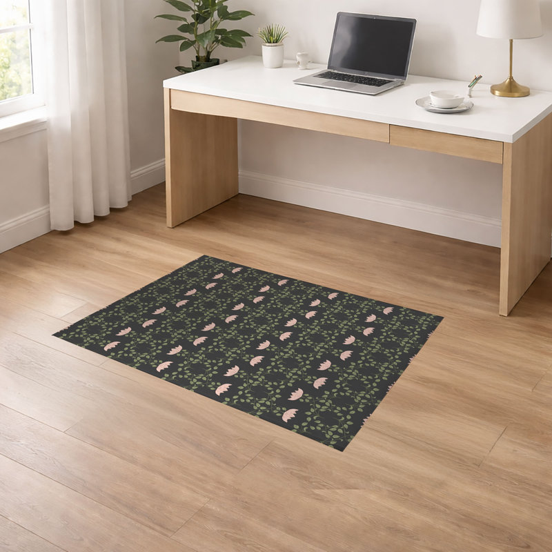 Tapis de bureau léger et antidérapant Anjelica, H 0,1 po x l 60 po x P 36 po, Gris anthracite