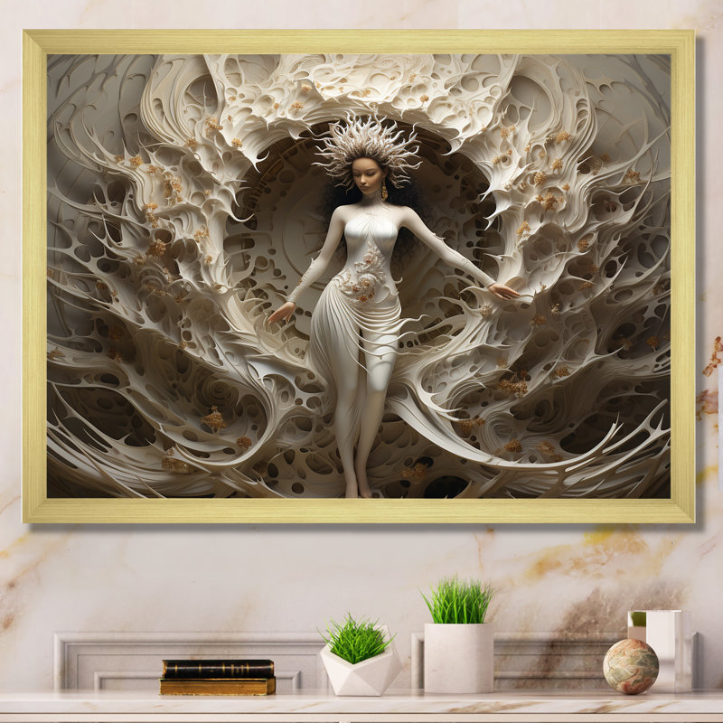 «Indian Mokshas Ethereal Eggshell - Hindouisme», reproduction d'art sur toile encadrée, H 12 po x l 20 po x P 1 po