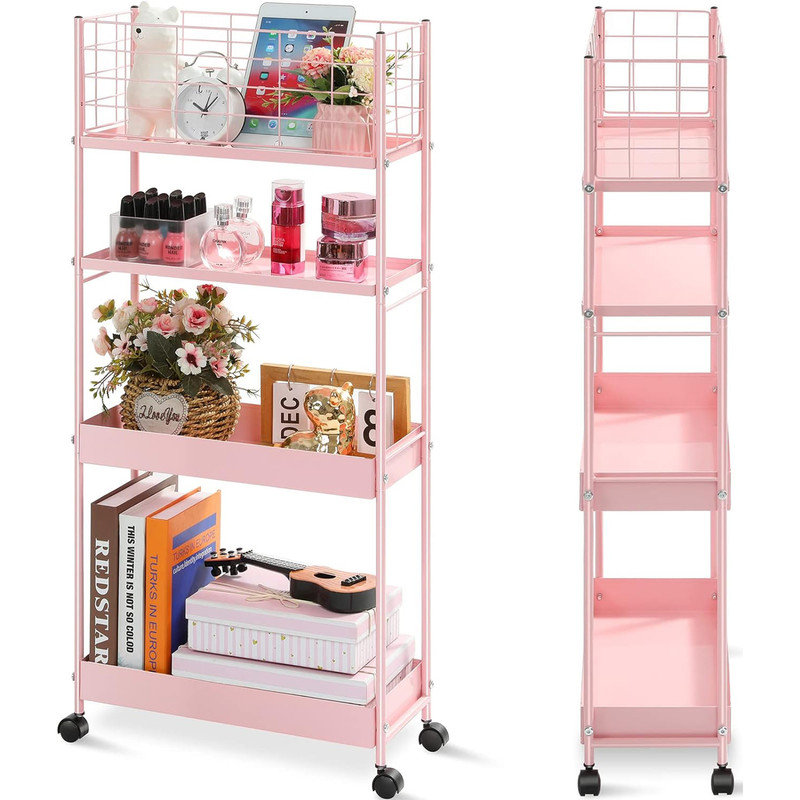 35.18'' H x 16.7'' W Utility Cart, Pink