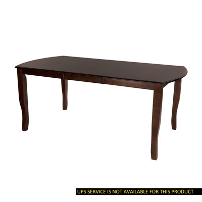 Table de salle à manger avec placage de manguier, fini cerisier foncé et rallonge séparée, fini placage de style traditionnel de 6 pouces.
