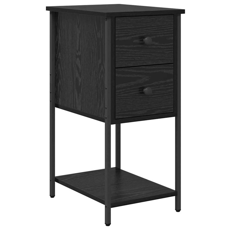 Bedside Cabinet 32 X 42 X 70 Cm Engineered Wood, Black Oak