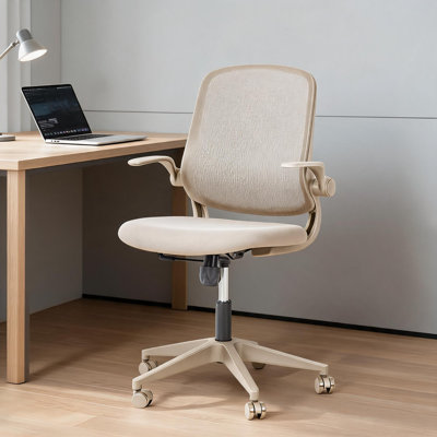 Ergonomic Office Chair with Flip-Up Arms, Breathable Mesh Desk Chair with Lumbar Support, Adjustable Swivel Computer Chair