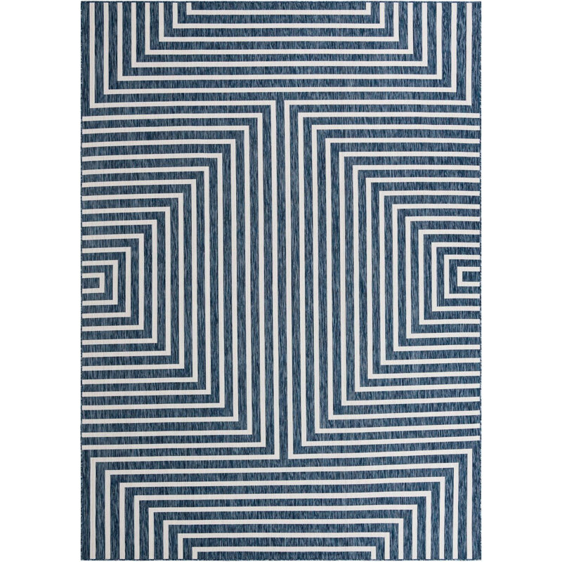 Contemporary Odawa Area Rug Blue Color, Rectangle 10' x 14'1"