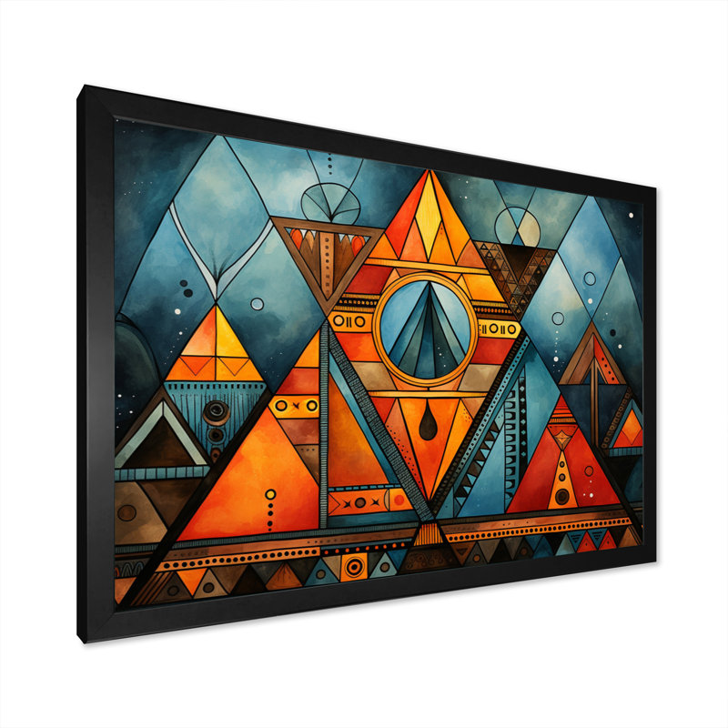 Motif tribal africain I sur toile, Cadre photo noir, H 12 po x l 20 po x P 1 po