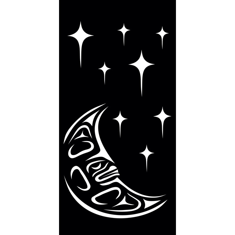 Écran d'intimité décoratif en lune 2 pi x 4 pi Moonlit, Noir