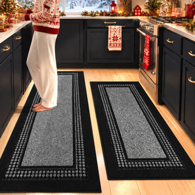 Non Slip Textured Border Kitchen Mat